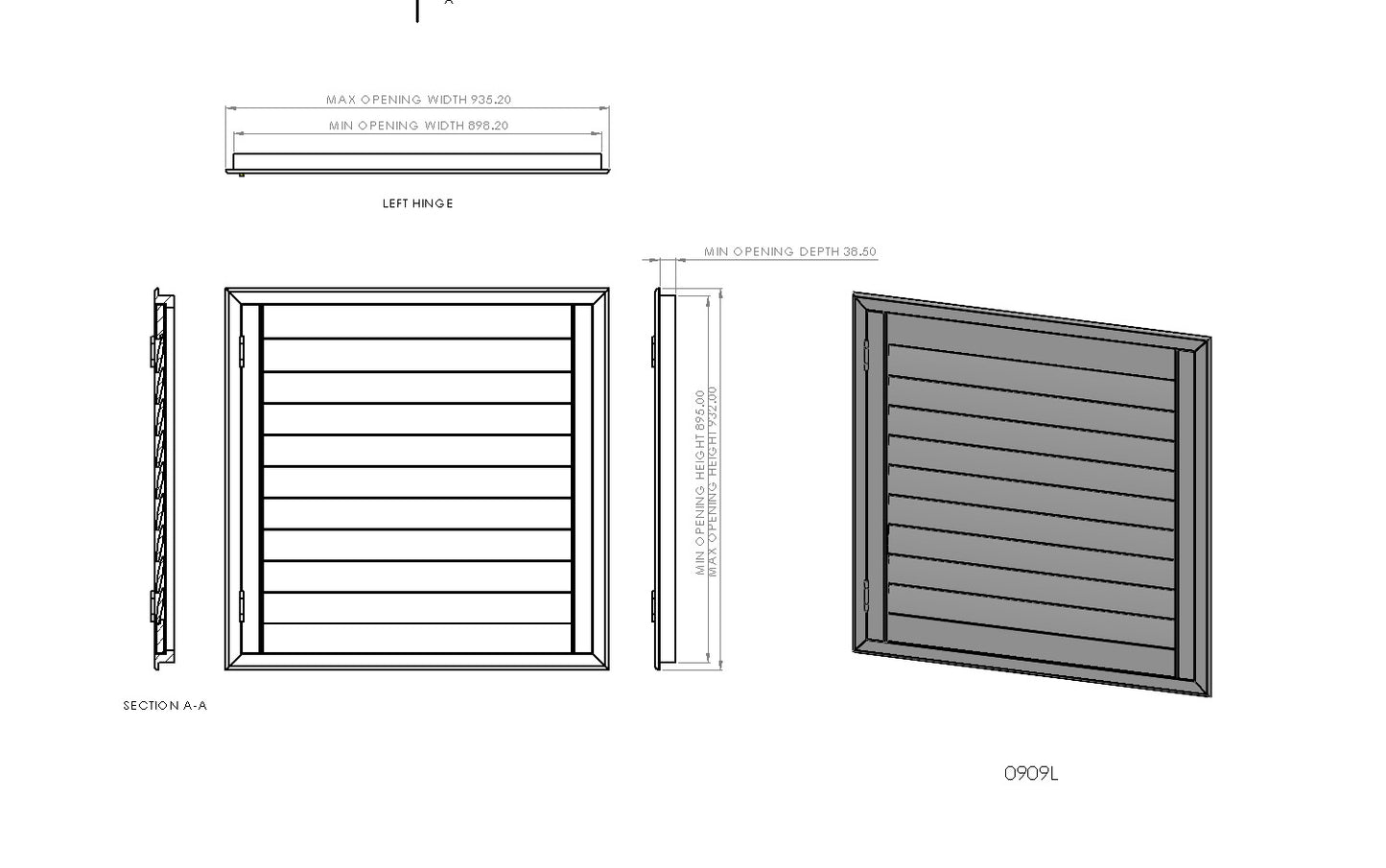 900mm Wide 1-2 Panel Range