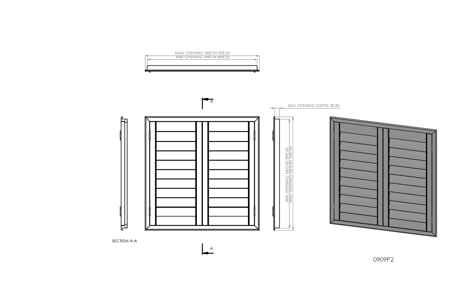 900mm Wide 1-2 Panel Range