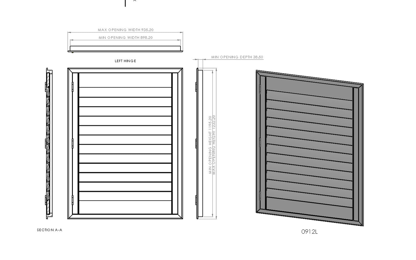 900mm Wide 1-2 Panel Range