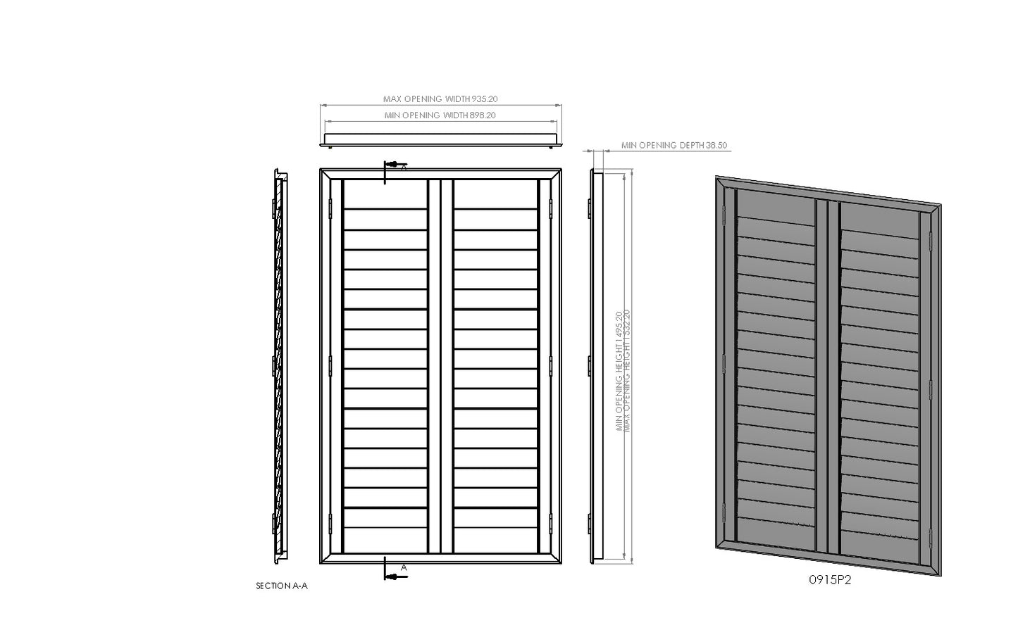 900mm Wide 1-2 Panel Range