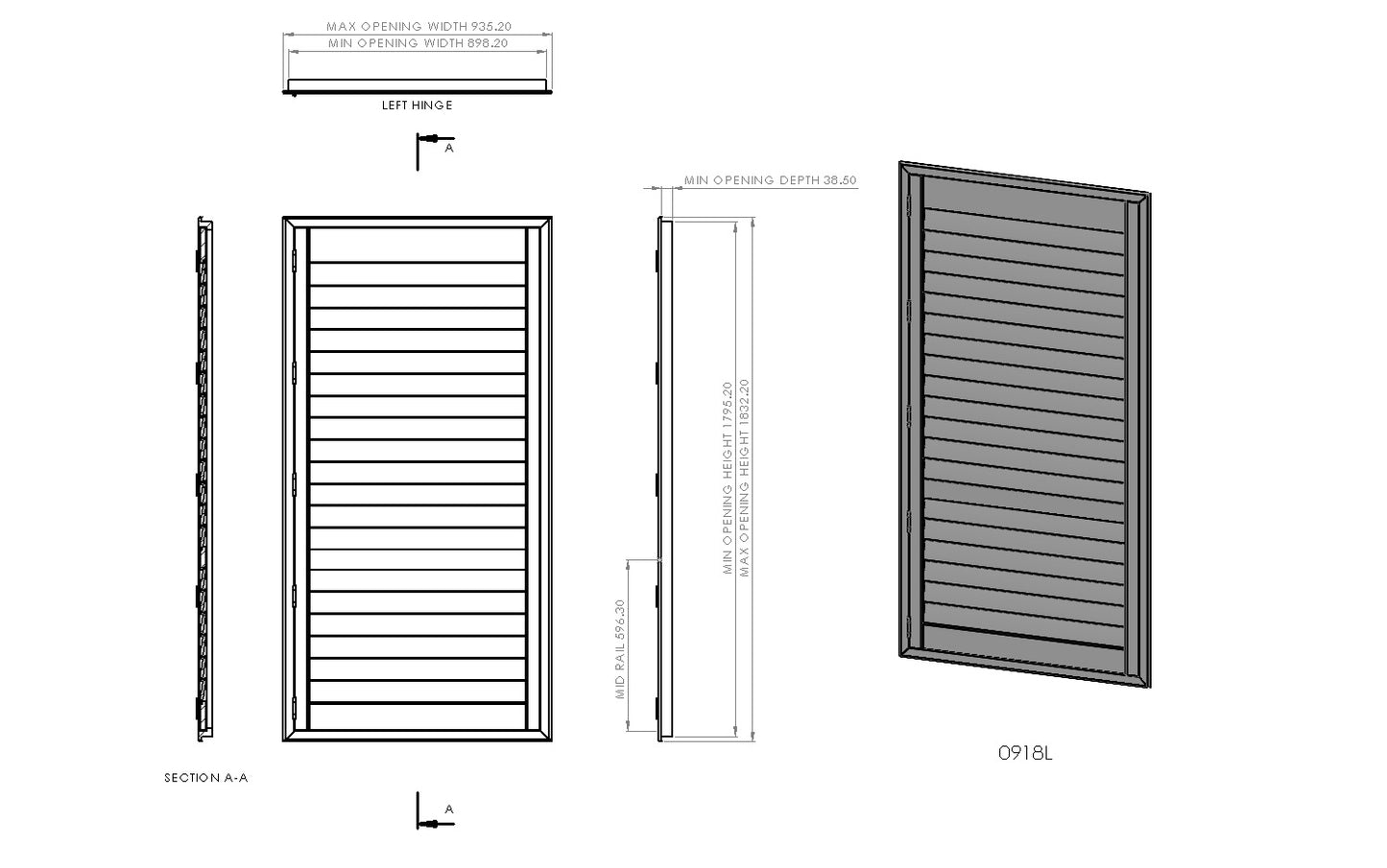 900mm Wide 1-2 Panel Range