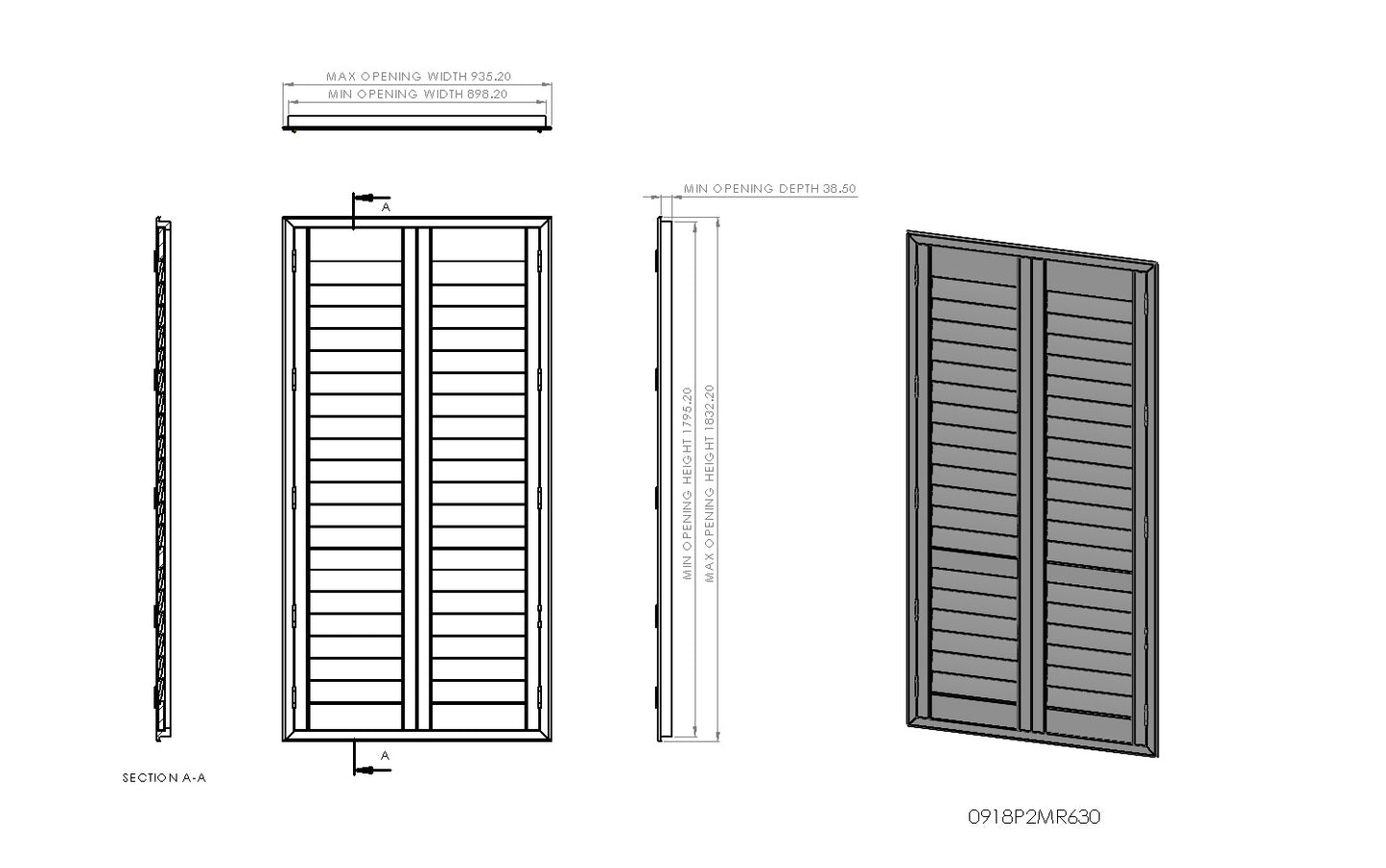 900mm Wide 1-2 Panel Range