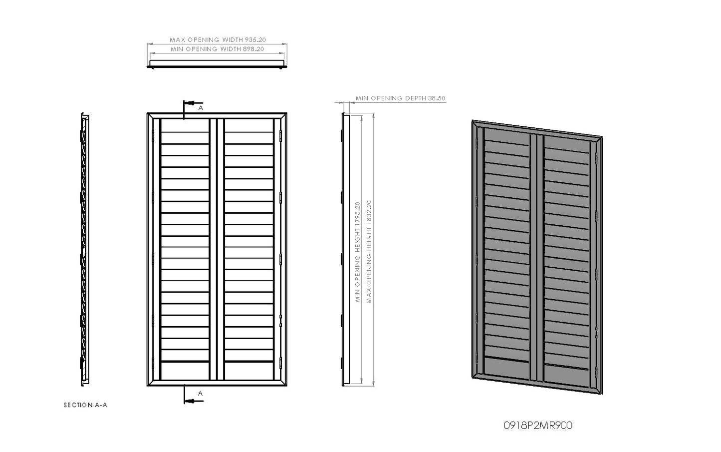 900mm Wide 1-2 Panel Range