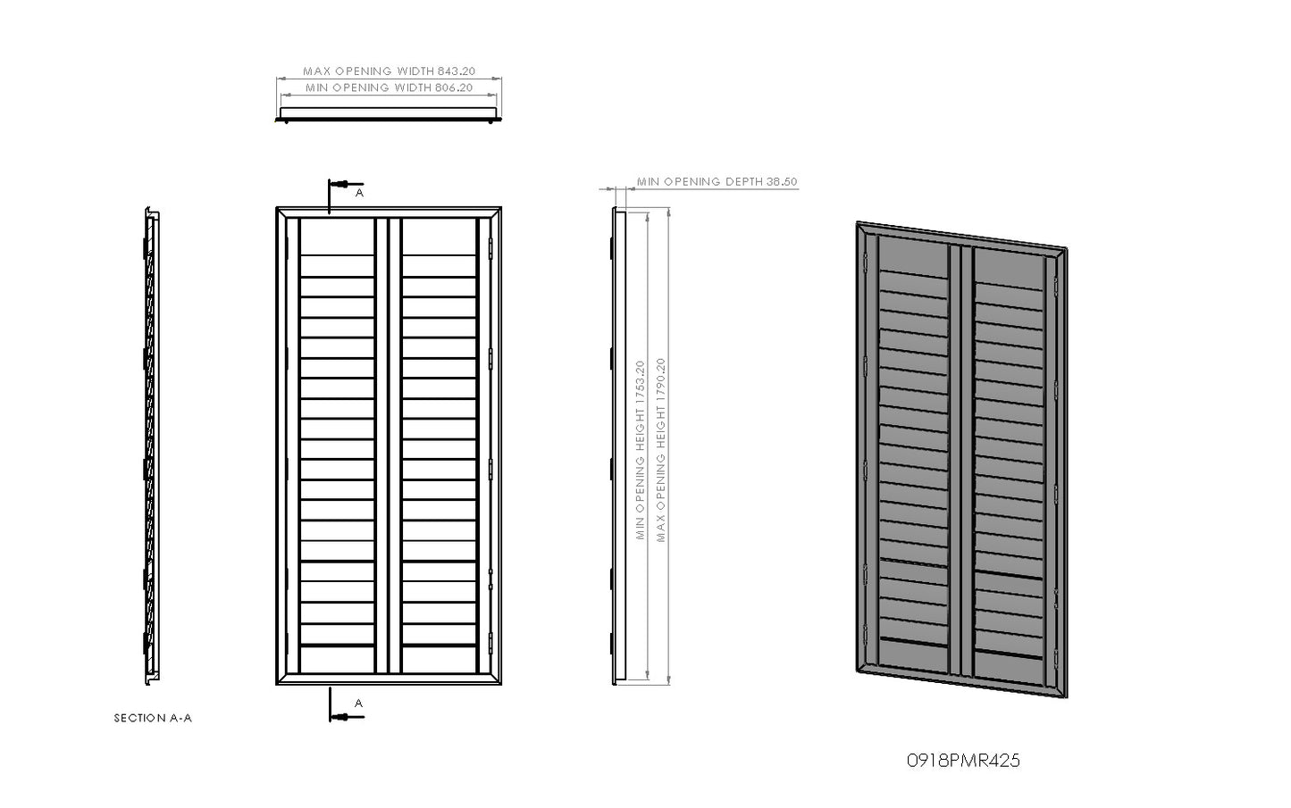 900mm Wide 1-2 Panel Range