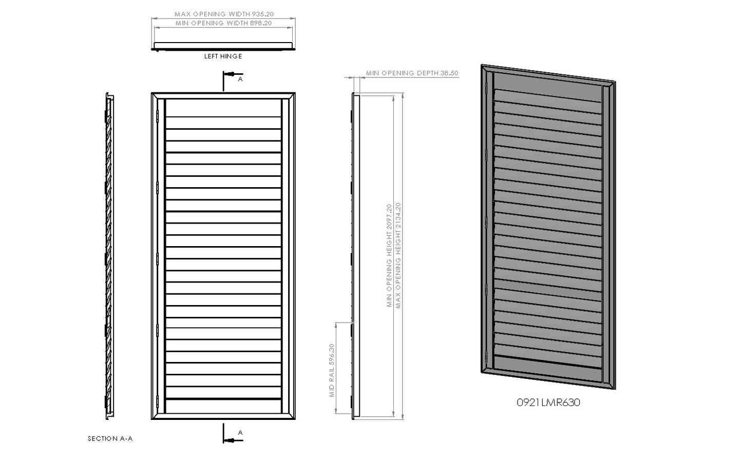 900mm Wide 1-2 Panel Range