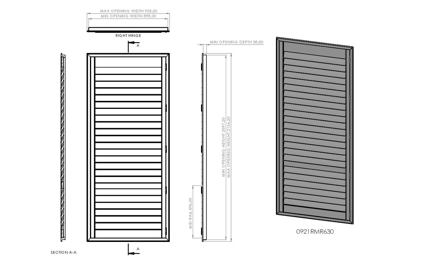 900mm Wide 1-2 Panel Range