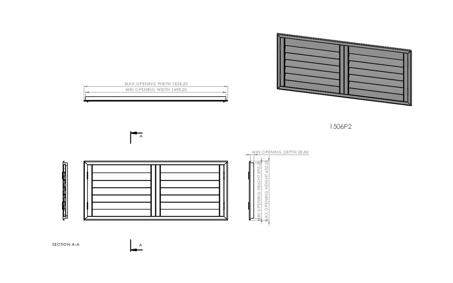 1500mm Wide 2 Panel Range