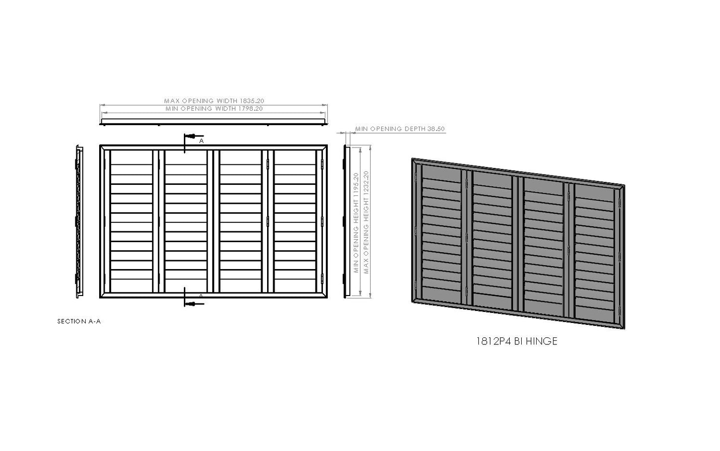 1800mm Wide 2 Panel Range