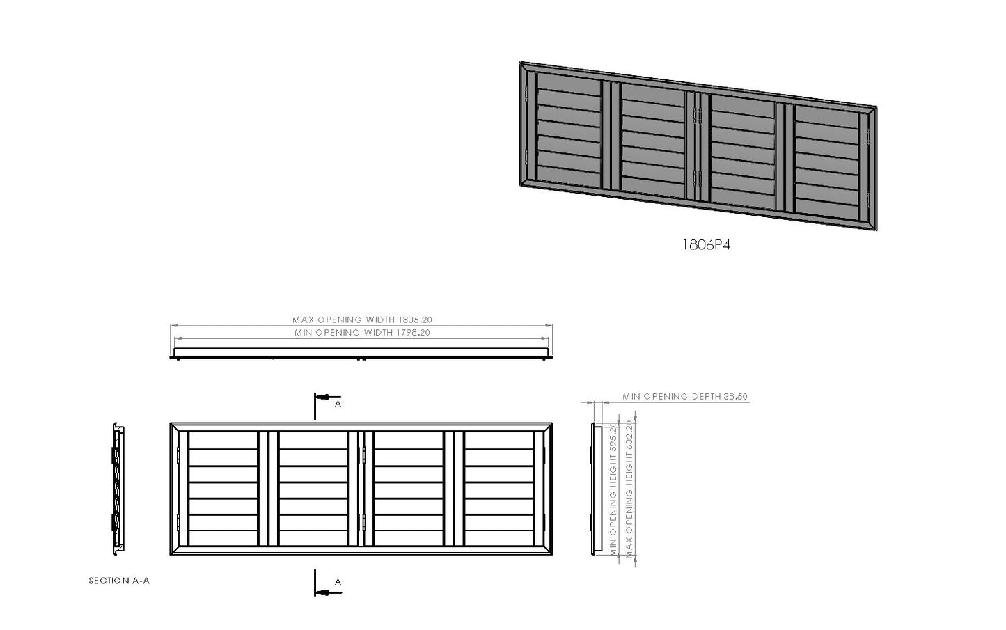 1800mm Wide 2 Panel Range