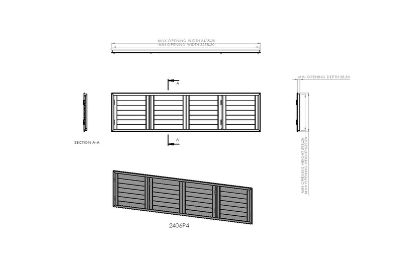 24 Module Shutter DIY Plantation Shutters | 2400mm Wide 4 Panel Range – Instant Shutters