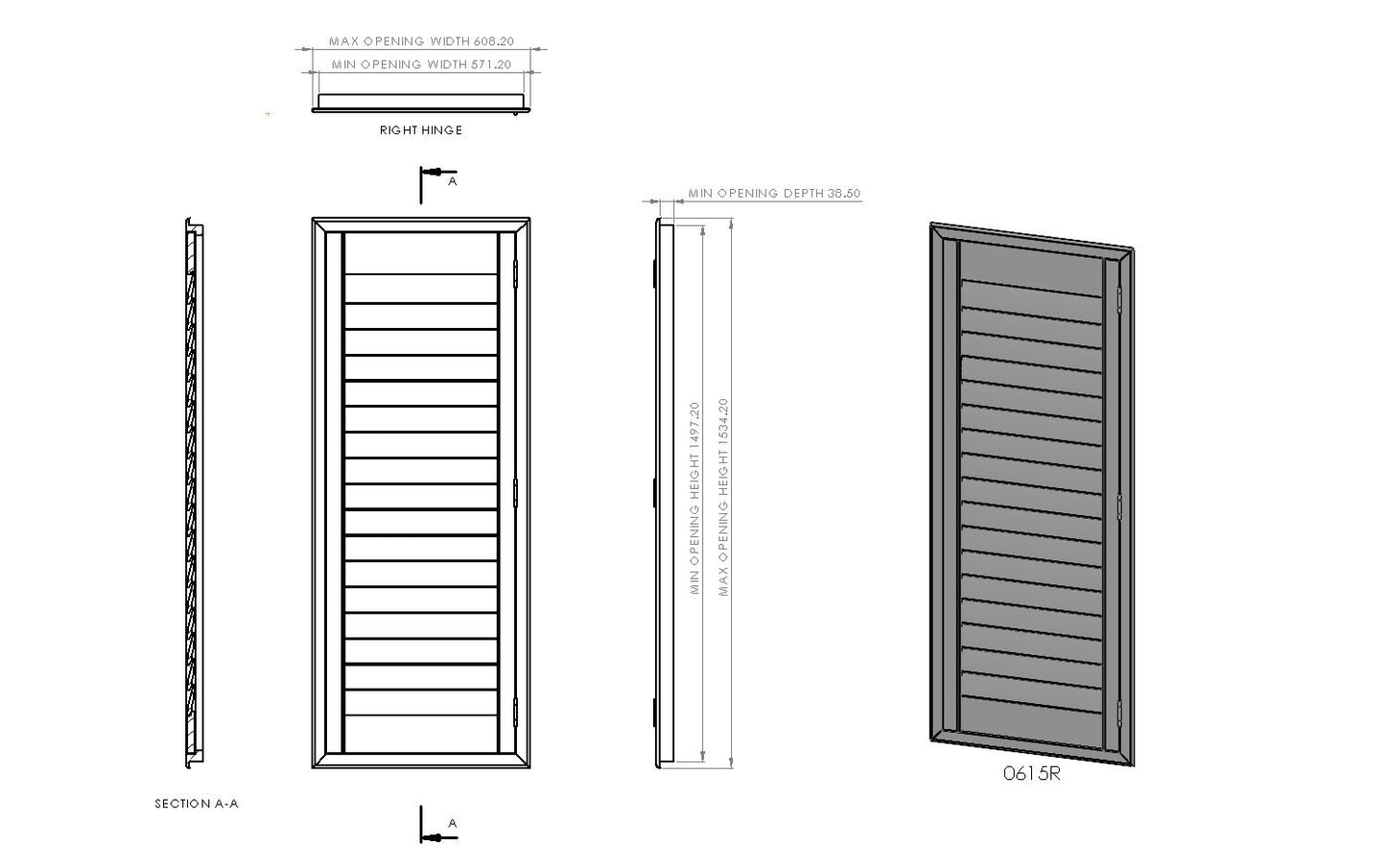 600mm Wide 1 Panel Range