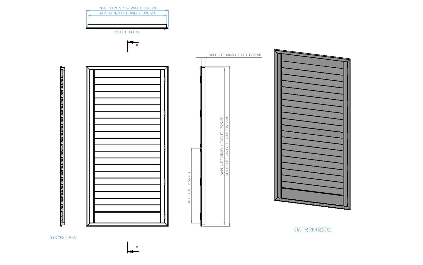 600mm Wide 1 Panel Range