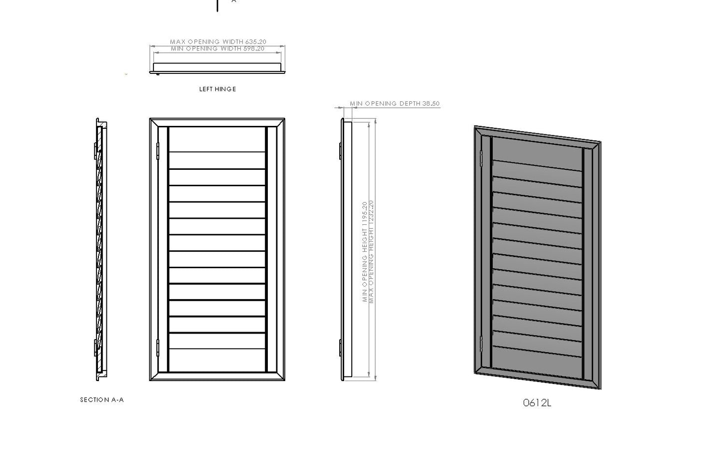 600mm Wide 1 Panel Range