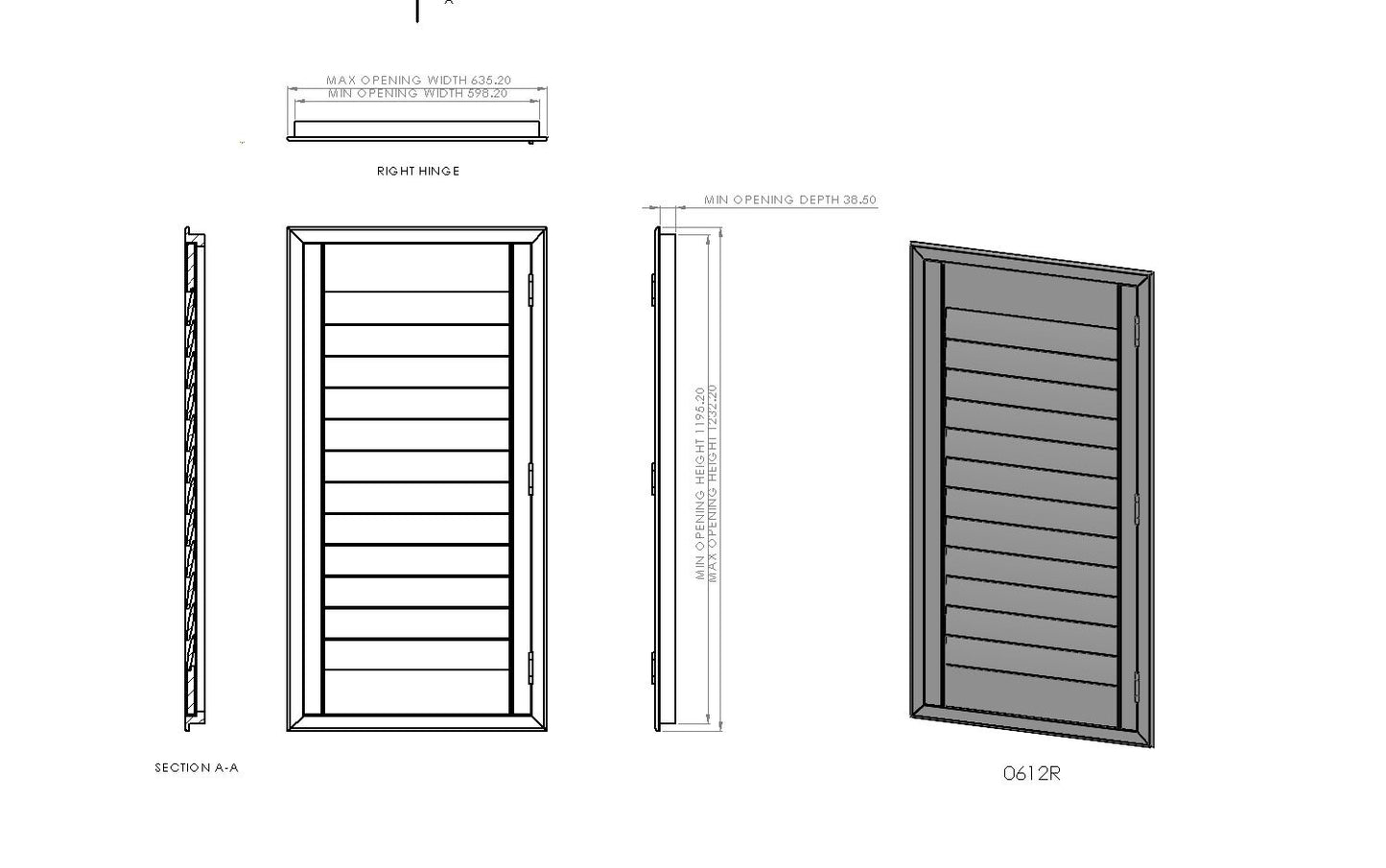 600mm Wide 1 Panel Range