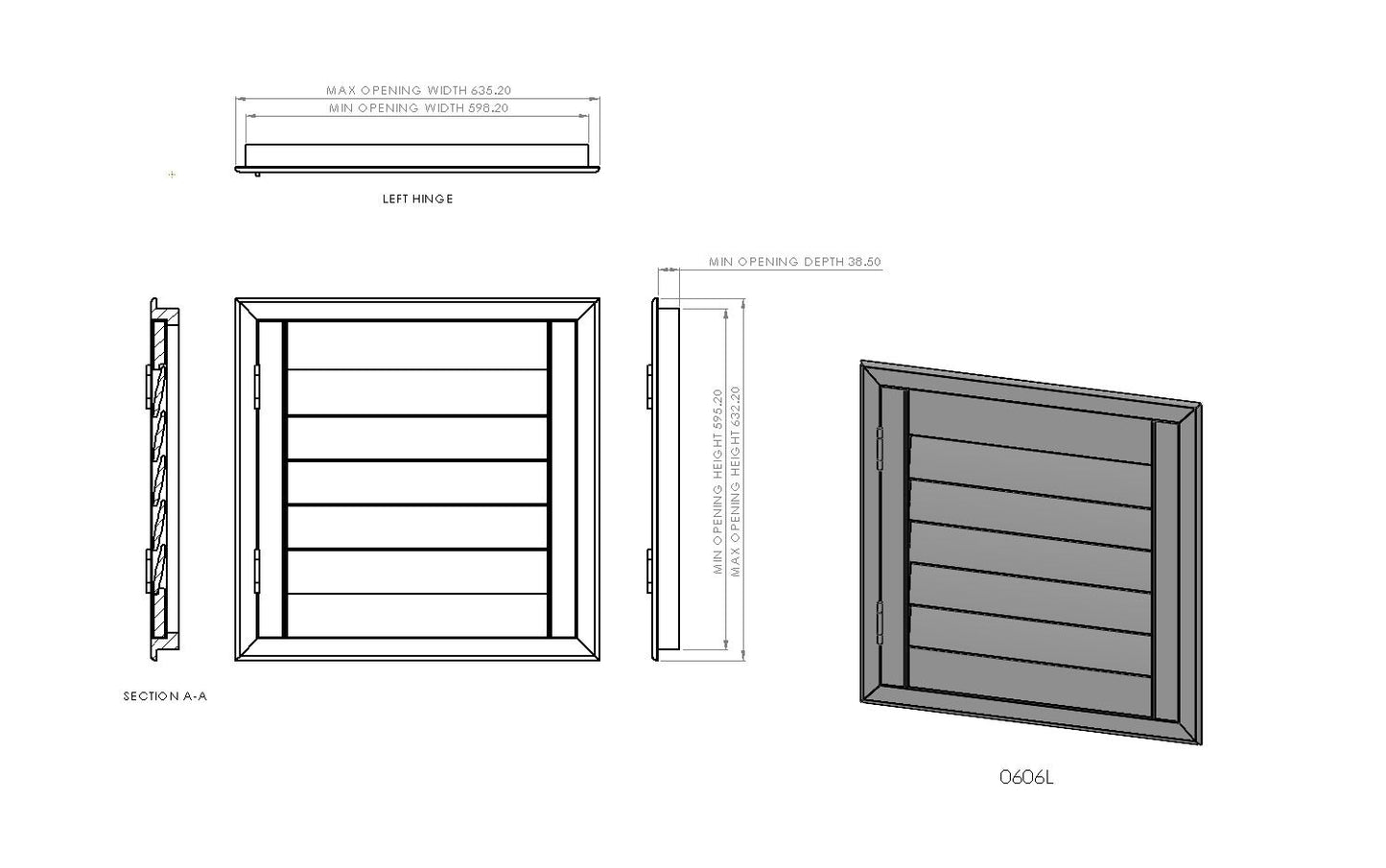 600mm Wide 1 Panel Range